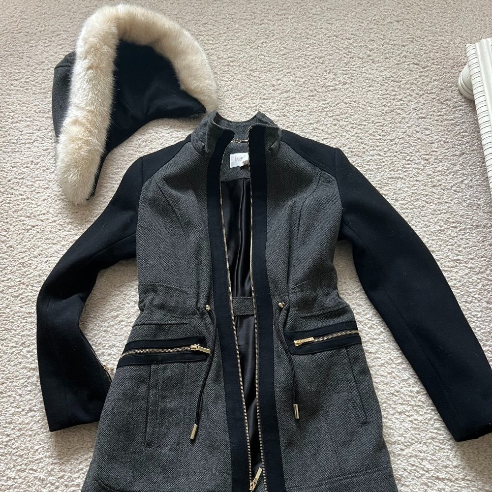 Laundry by Shelli Segal Colorblock Tweed Coat